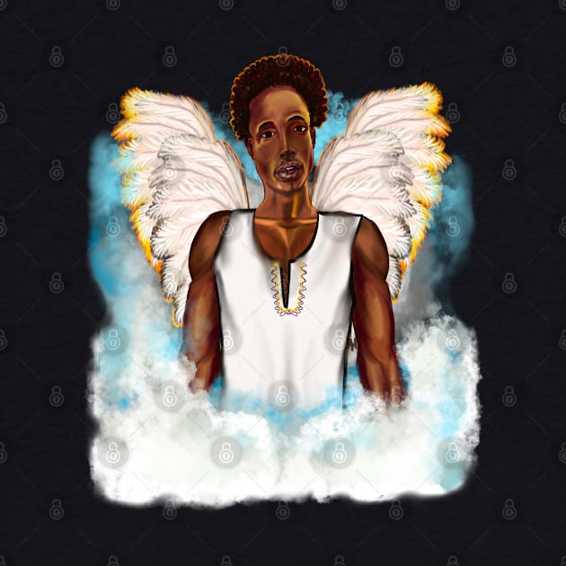 Afro angel - boy angel with curly Afro hair by Artonmytee